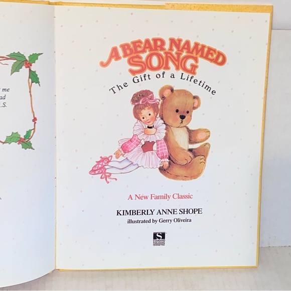 1992 A Bear Named Song The Gift of a Lifetime Hardcover Dust Jacket 1st Printing - Picture 4 of 10